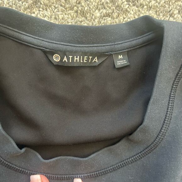 Athleta Cropped Sweatshirt Size Medium Black Sport Athletic - Picture 4 of 5